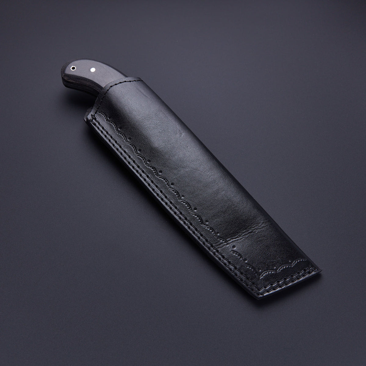 Custom Handmade Damascus Steel Skinner Knife with Micarta Handle & Leather Sheath