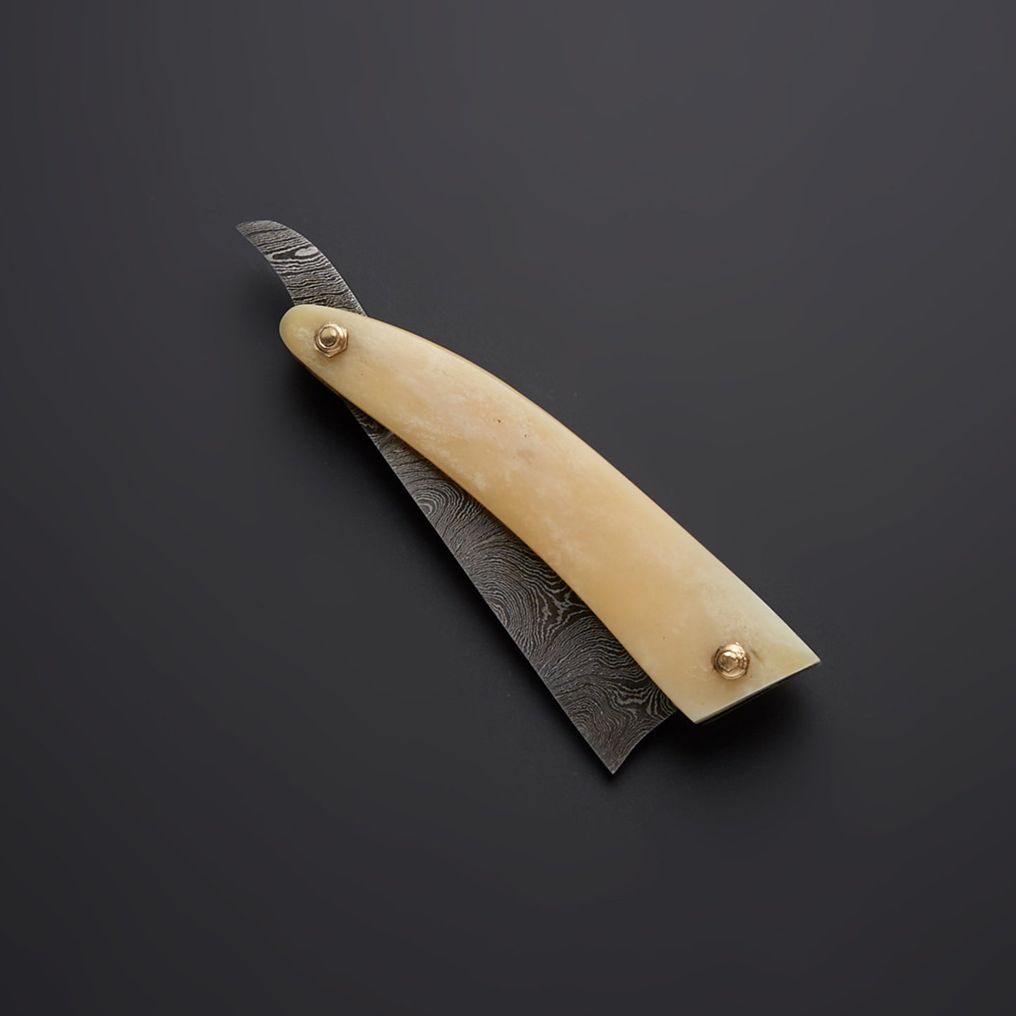 CUSTOM HANDMADE DAMSCUS RAZOR WITH LEATHER SHEATH
