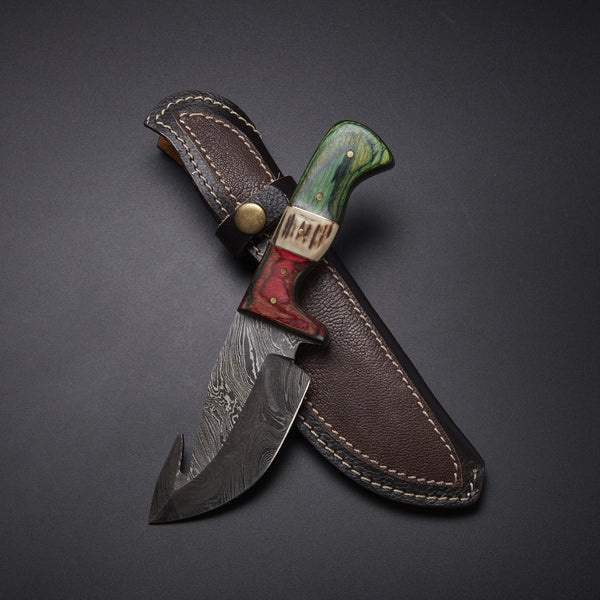 Damascus GutHook Knives – NB CUTLERY LTD