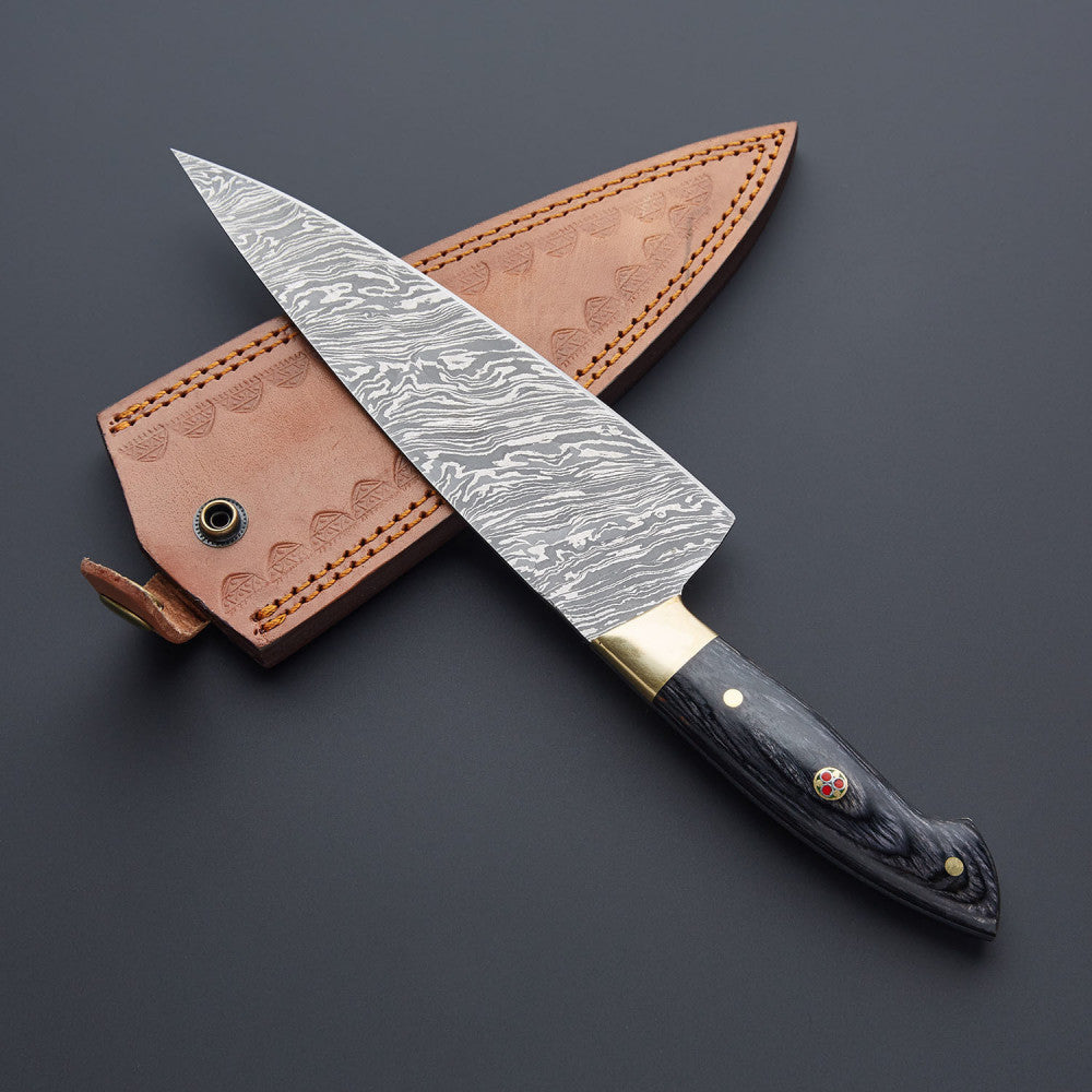 Handmade Damascus Steel kitchen chef Micarta Handle