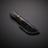 |NB KNIVES| CUSTOM HANDMADE DAMASCUS TRACKER KNIFE WITH LEATHER SHEATH