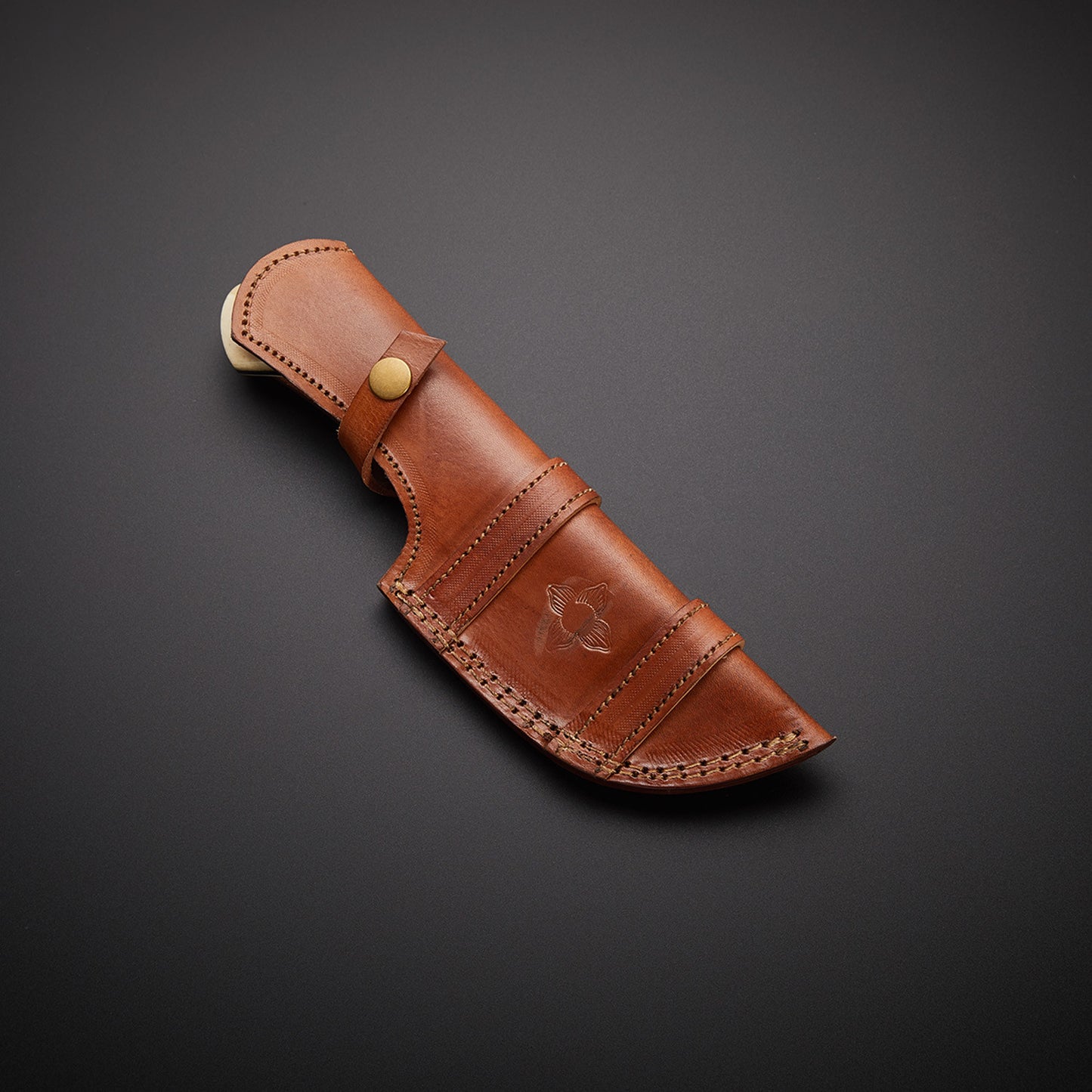 |NB KNIVES| CUSTOM HANDMADE DAMASCUS TRACKER KNIFE WITH LEATHER SHEATH