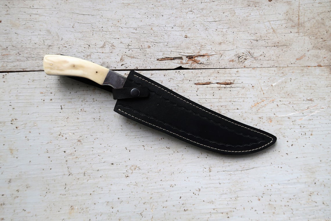 |NB KNIVES| CUSTOM HANDMADE DAMASCUS FILLET KNIFE WITH LEATHER SHEATH