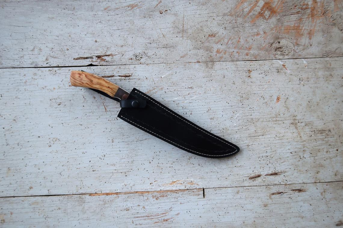 |NB KNIVES| CUSTOM HANDMADE DAMASCUS FILLET KNIFE WITH LEATHER SHEATH