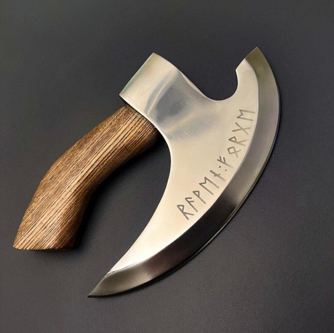 |NB KNIVES| Custom Handmade Carbon Steel Viking Pizza Axe, Viking Pizza Cutter Axe, Viking Bearded Camping Axe, Best Birthday & Anniversary Gift For Him