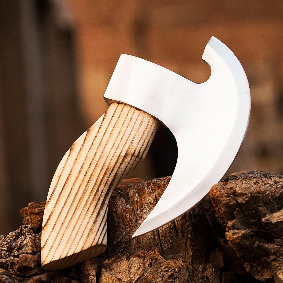 |NB KNIVES| Custom Handmade Carbon Steel Viking Pizza Axe, Viking Pizza Cutter Axe, Viking Bearded Camping Axe, Best Birthday & Anniversary Gift For Him