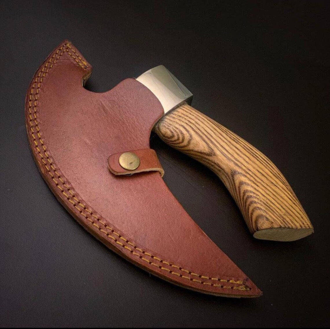 |NB KNIVES| Custom Handmade Carbon Steel Viking Pizza Axe, Viking Pizza Cutter Axe, Viking Bearded Camping Axe, Best Birthday & Anniversary Gift For Him