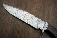 Damascus Steel Bowie 14.50" Custom Handmade Hunting Knife Bushcraft knife mini sword with ROSE Wood Handle - NB CUTLERY LTD