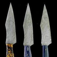 Custom Handmade Damascus Steel Lot Of 3 Hunting Knife Handle Rezon/Hardwood With Leather Sheaths Premium hunting skinner blade Collector’s Damascus skinning knife