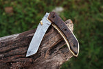 Damask Pocket Knife, Damascus Folding Knife - NB CUTLERY LTD