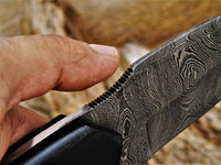 CUSTOM HANDMADE DAMASCUS HUNTING KNIFE HANDLE MICARTA