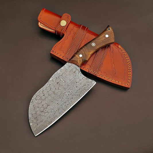 Handmade Damascus Steel Chef Knife | Raindrop Pattern | Rosewood Handle | 12"