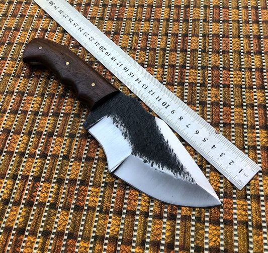 Custom Forged Everyday Carry Bushcraft 1095 Steel Blade Survival Tracker Camp Knife With Leather Pouch - NB CUTLERY LTD