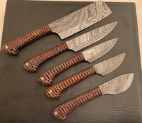A Beautiful Newly Design Custom Made Damascus Steel Chef Knives Set - NB CUTLERY LTD