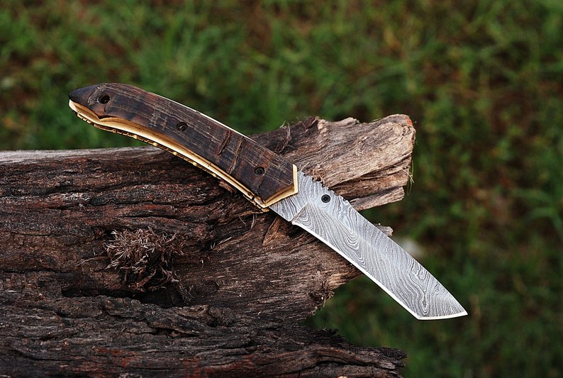 Damask Pocket Knife, Damascus Folding Knife - NB CUTLERY LTD