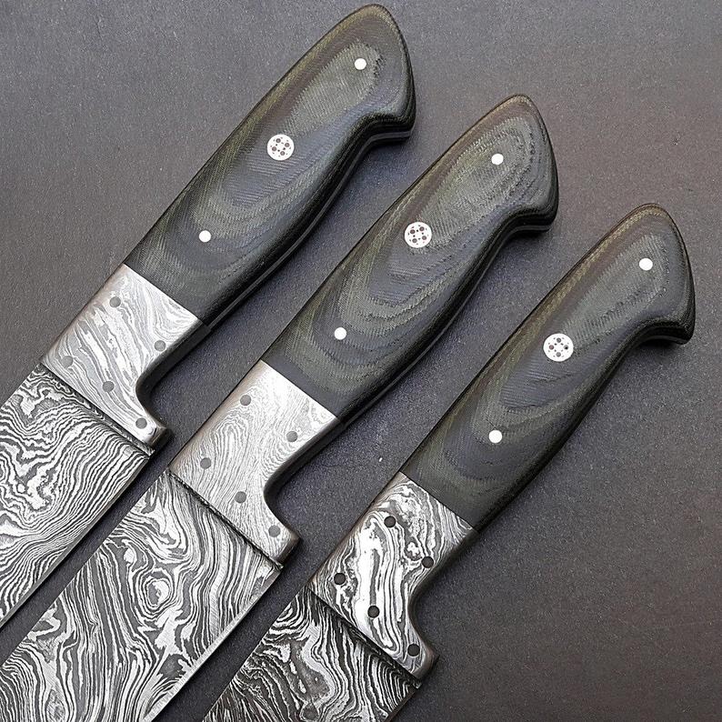 Handmade Damascus Steel Chef Knife | Micarta Handle | 374-Layer | Leather Sheath