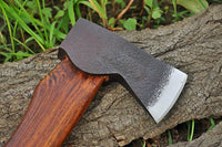 |NB KNIVES| CUSTOM MADE HIGH CARBON STEEL AXE WITH LEATHER SHEATH