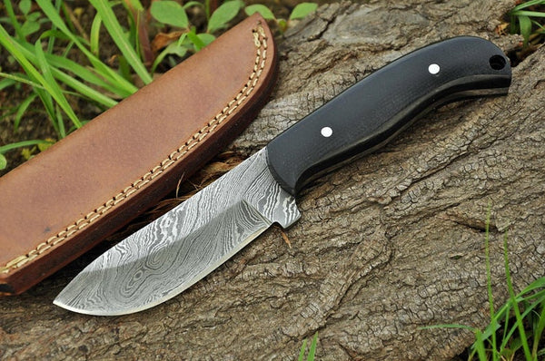 |NB KNIVES| CUSTOM HANDMADE DAMASCUS HUNTING KNIFE Handle Hard wood Pakka wood