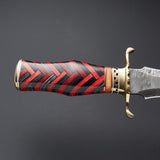 |NB KNIVES| CUSTM HANDMADE DAMASCUS STEEL HUNTING DAGGER KNIFE WITH LEATHER SHEATH