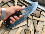 |NB KNIVES| CUSTOM HANDMADE DAMASCUS GUTHOOK HUNTING KNIFE Handle Rose Wood
