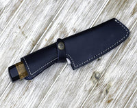 |NB KNIVES| CUSTOM HANDMADE DAMASCUS CHEF KNIFE WITH LEATHER SHEATH