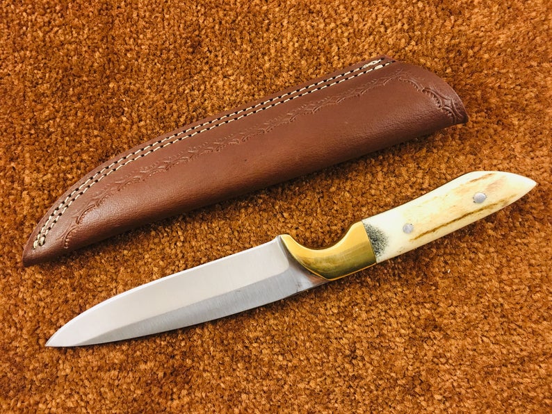 |NB KNIVES| CUSTOM HANDMADE D2 STEEL STAG HORN HUNTING KNIFE