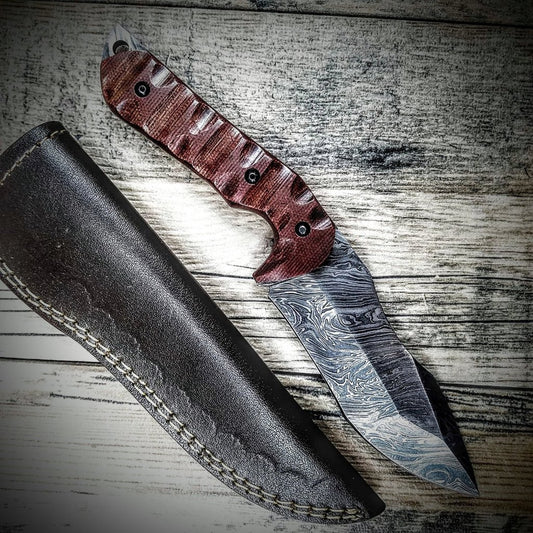 Damascus Hunting Knife Handle Mukarta - NB CUTLERY LTD