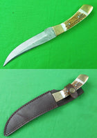 Vintage Custom Hand Made Damascus Blade Stag Handle Hunting Knife - NB CUTLERY LTD