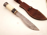Horseman Bowie Kukri Damascus Steel Knife - NB CUTLERY LTD