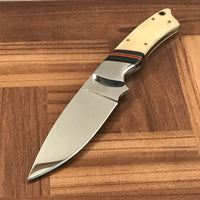 CUSTOM HANDMADE DAMASCUS STEEL HUNTING KNIFE HANDLE BONE - NB CUTLERY LTD