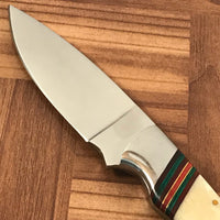 CUSTOM HANDMADE DAMASCUS STEEL HUNTING KNIFE HANDLE BONE - NB CUTLERY LTD