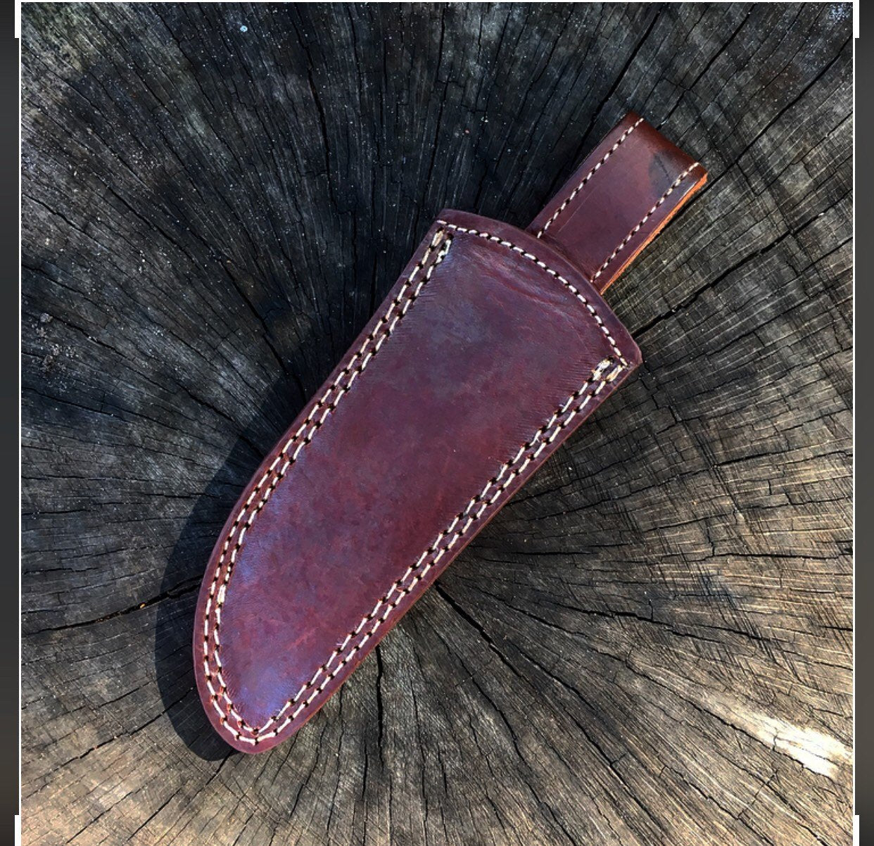 Damascus hunting Knife Handle Rosewood and Camel Bone - NB CUTLERY LTD