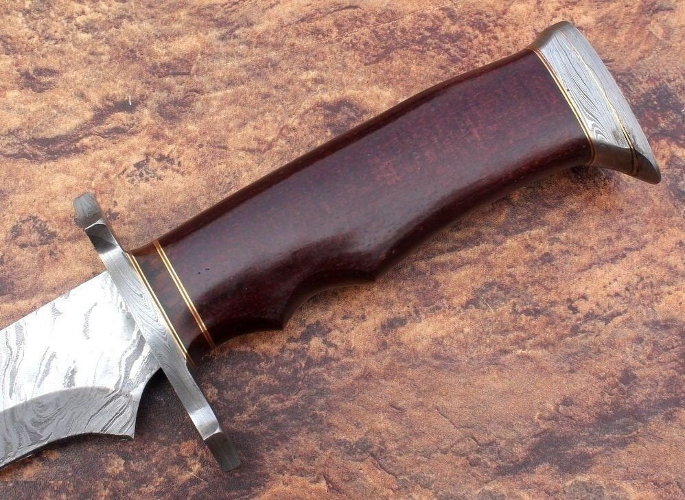 Sword Custom Handle Custom Handmade Damascus Steel Sword Handle Rosewood/Guard With Beauti ...