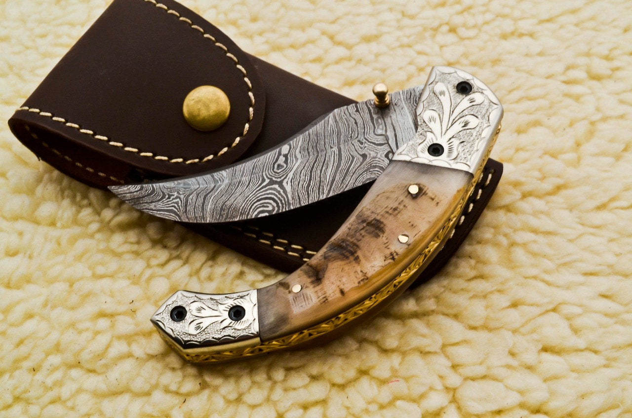 Damascus Folding Knife - NB CUTLERY LTD