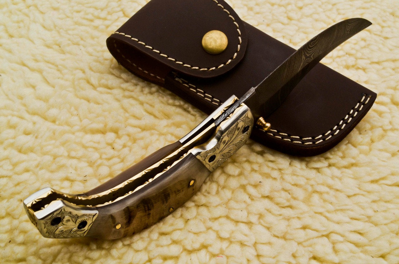 Damascus Folding Knife - NB CUTLERY LTD