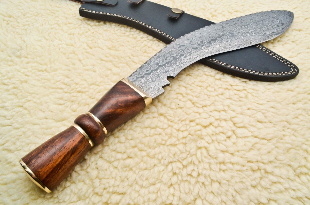 Damascus kukri knife - NB CUTLERY LTD