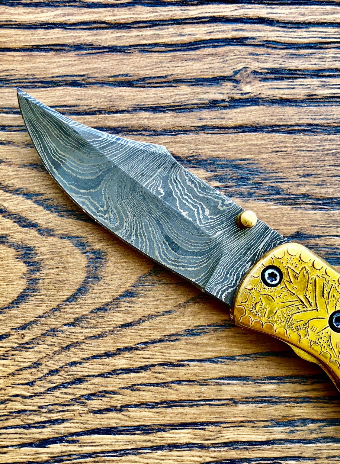Damascus folding knife - NB CUTLERY LTD