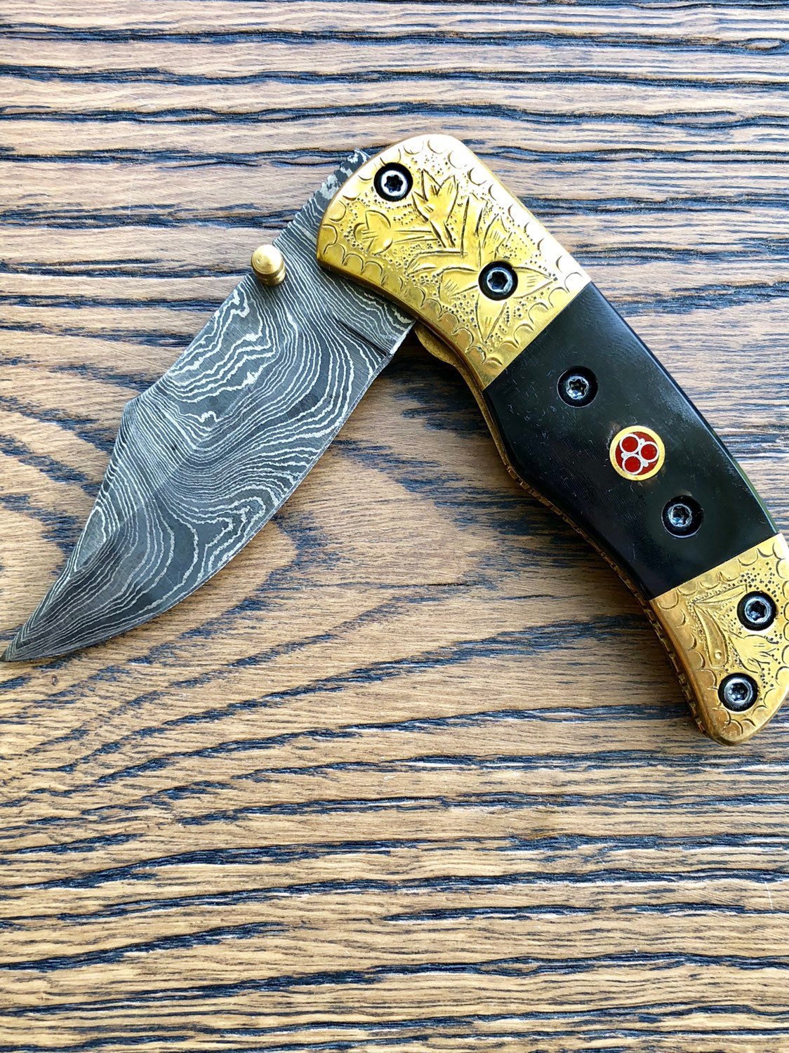 Damascus folding knife - NB CUTLERY LTD