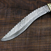 Custom Damascus handmade Kukri knife - NB CUTLERY LTD