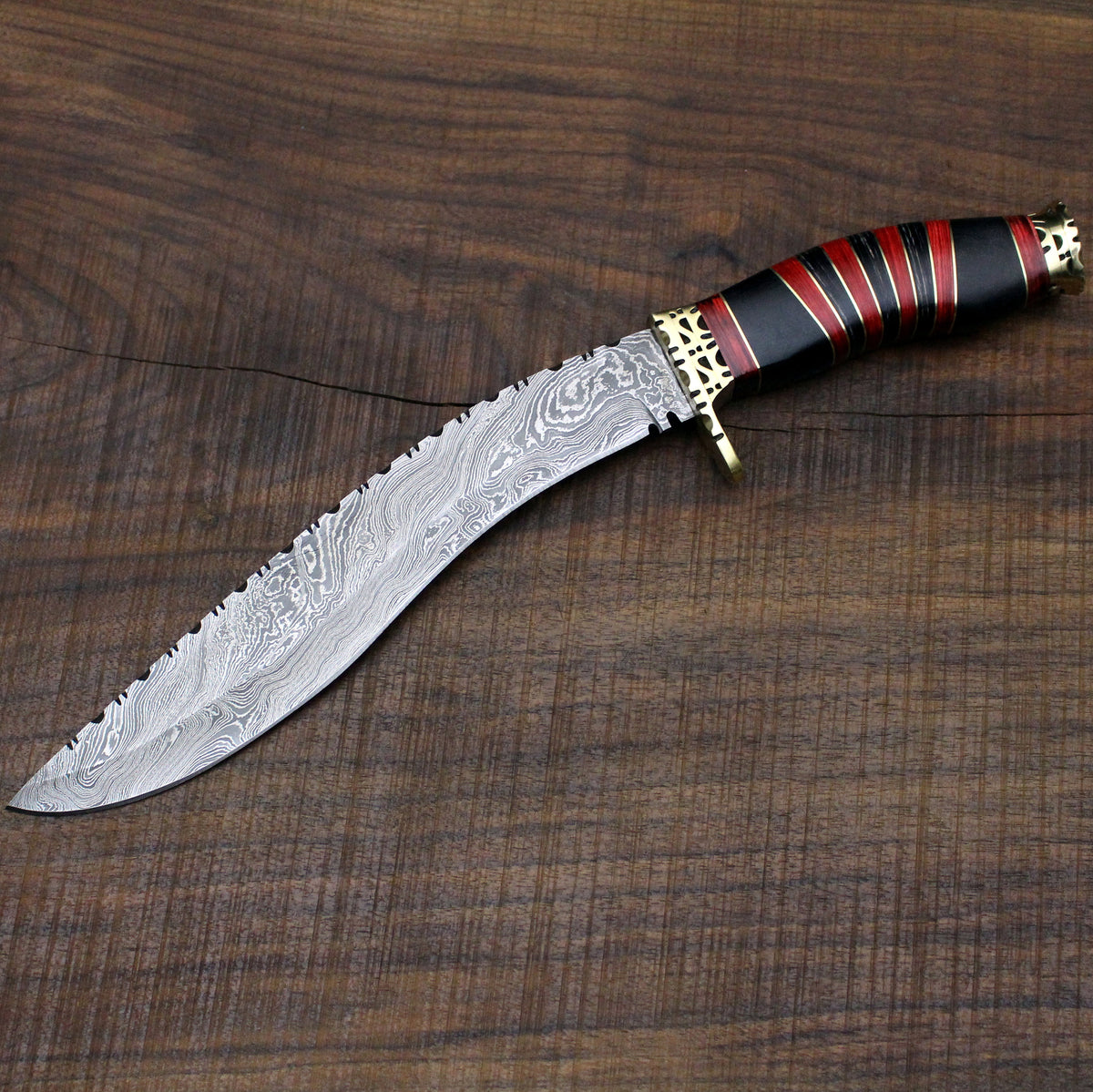 Custom Damascus handmade Kukri knife - NB CUTLERY LTD