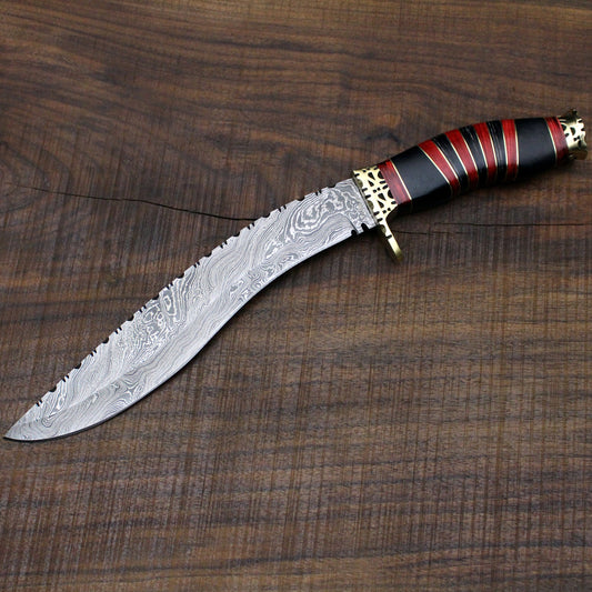 Custom Damascus handmade Kukri knife - NB CUTLERY LTD