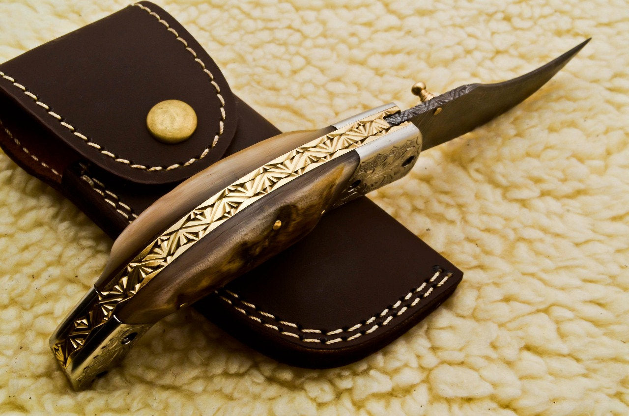 Damascus Folding Knife - NB CUTLERY LTD
