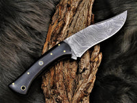 BEAUTIFUL CUSTOM HANDMADE DAMASCUS STEEL HUNTING KNIFE - NB CUTLERY LTD