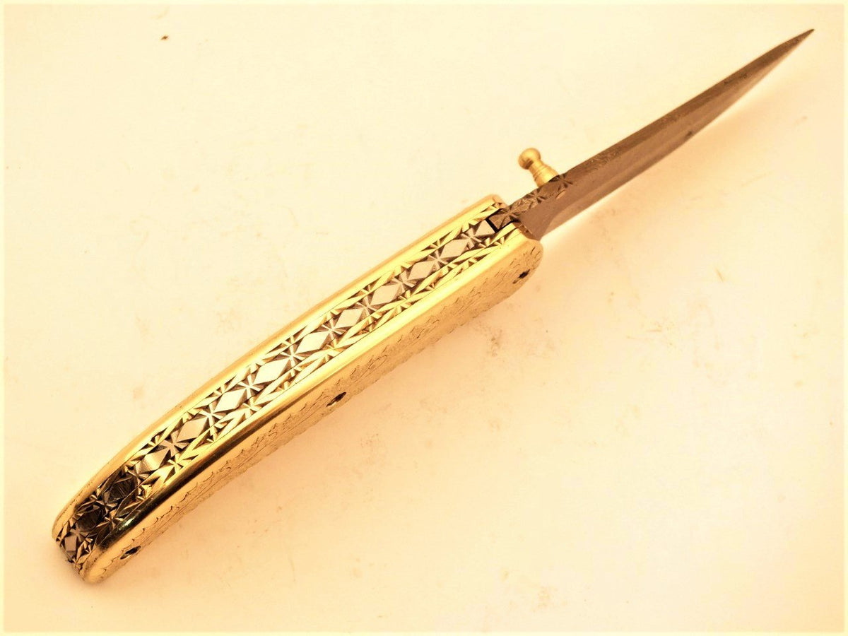Damascus folding knife - NB CUTLERY LTD