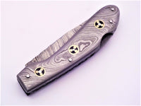 Full Damascus steel folding knife - NB CUTLERY LTD
