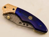 Damascus folding knife - NB CUTLERY LTD