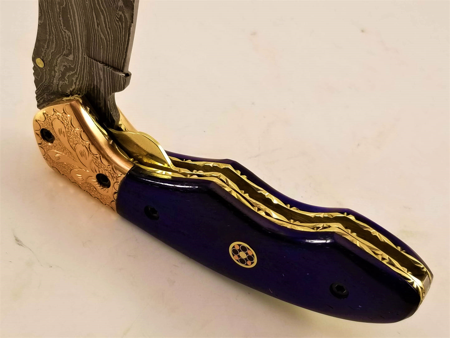 Damascus folding knife - NB CUTLERY LTD