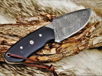 CUSTOM HANDMADE DAMASCUS HUNTING KNIFE HANDLE MICARTA