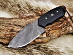 CUSTOM HANDMADE DAMASCUS HUNTING KNIFE HANDLE MICARTA