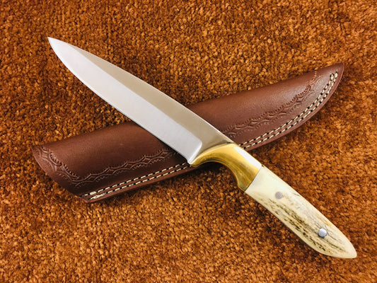 |NB KNIVES| CUSTOM HANDMADE D2 STEEL STAG HORN HUNTING KNIFE